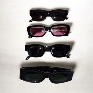 Amazon Men's Rectangular Sunglasses - Black and Purple